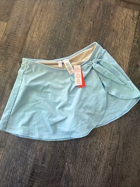 Joe Fresh Light Blue Skirted Swim Bottom with Side Tie Detail